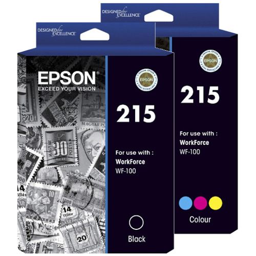 2 Pack Epson 215 Genuine Ink Cartridges